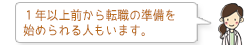1年以上前から転職の準備を始められる人もいます。