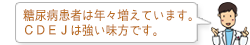 糖尿病患者は年々増えています。CDEJは強い味方です。
